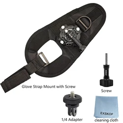 Versatile 360° Rotation Glove Wrist Strap Mount - With Adapter Screw