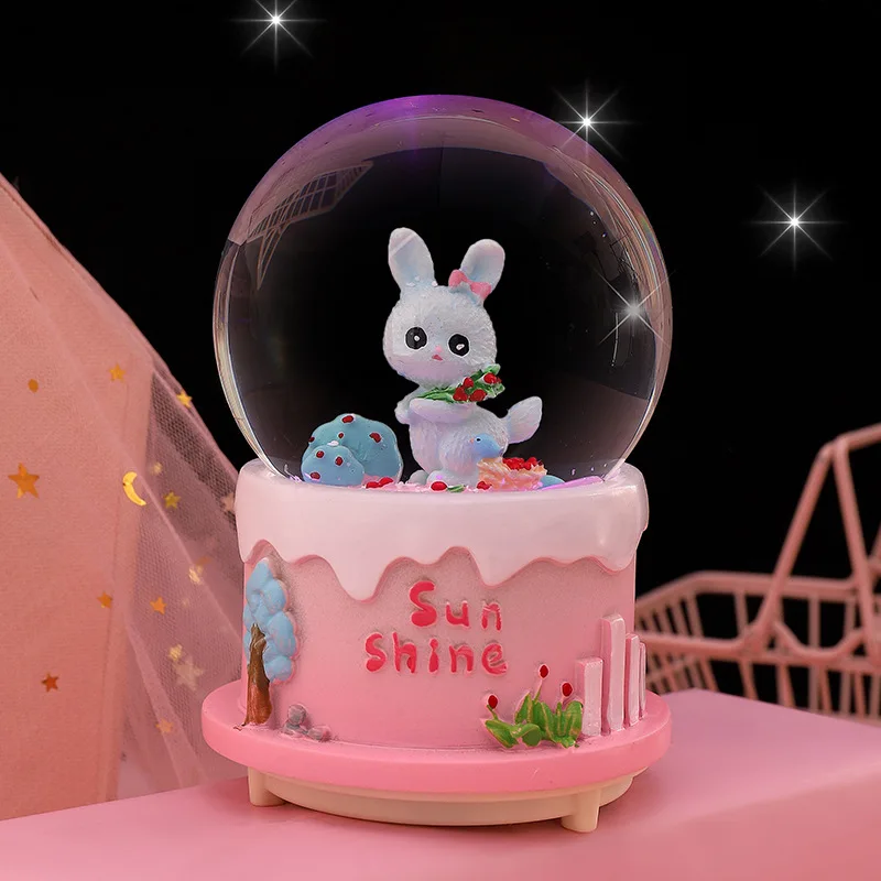 Cartoon Cake Glitter Crystal Ball Bunny Princess Carillon Set Un Regalo Di Compleanno Carillon Sailor Moon Spirited Away