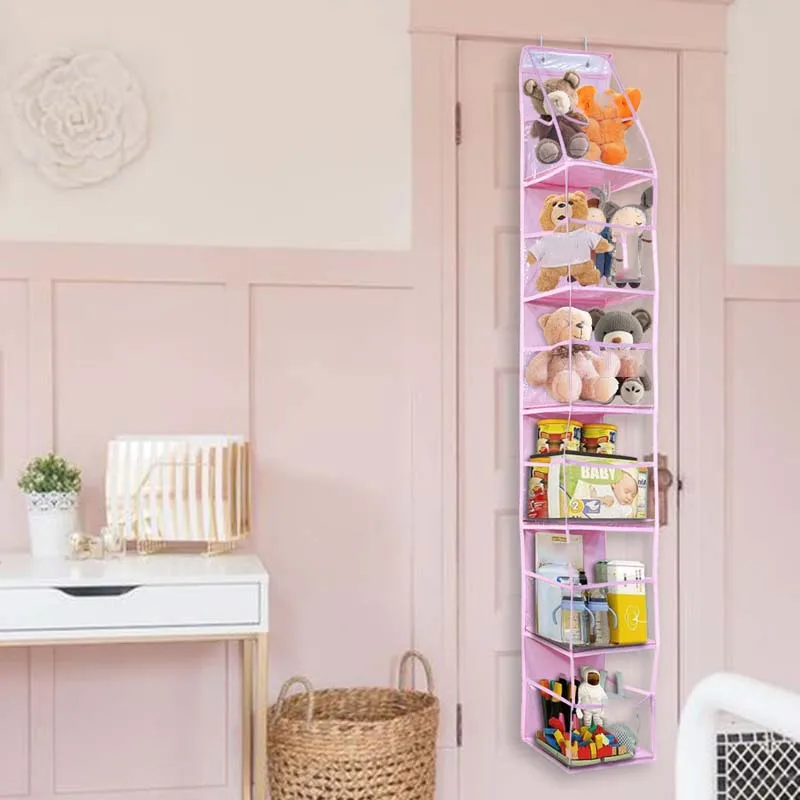 4/6 Layer Multi-functional Fabric Storage Bags Hanging Bag for Behind The Door Underwear Bra Pants Clothes Toys Doll Organizer 2