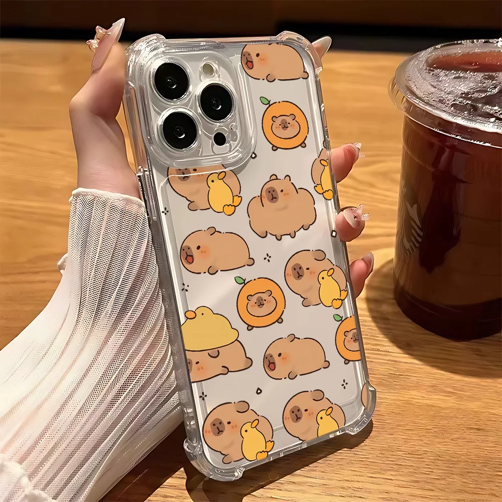 Capybara Cartoon Clear Anti-Fall Phone Case