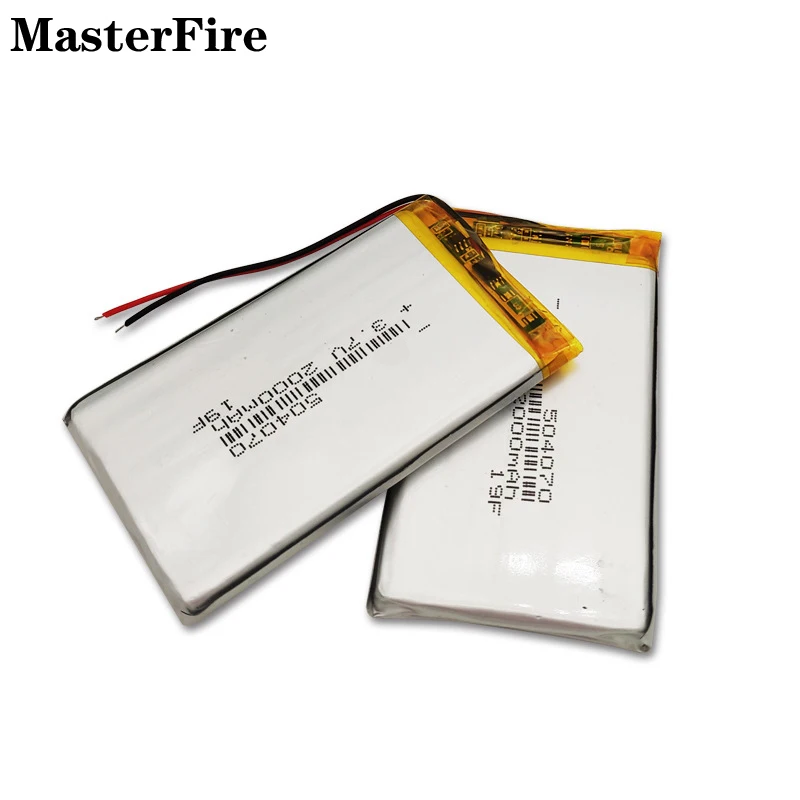 

2x 3.7V 2000mah Rechargeable Lithium Polymer Battery 504070 for Walkie-talkie Power Bank Camera Laptop Ebook Tablet PC Batteries