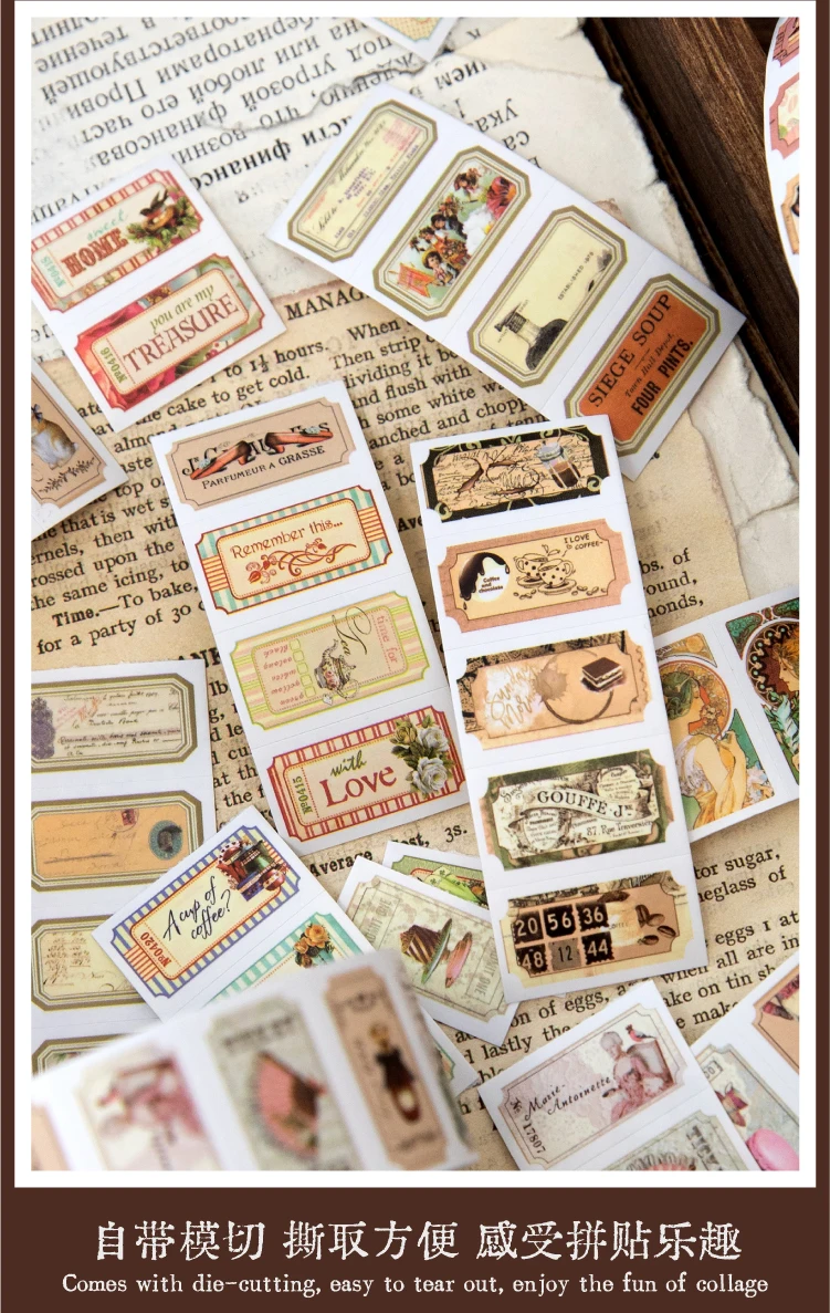 25mm x 2m Vintage Letter Washi Tape, 35cm Pattern Repeat — Retro Decorative Masking Tap... - SKU VLWT2107 - UGI Packaging