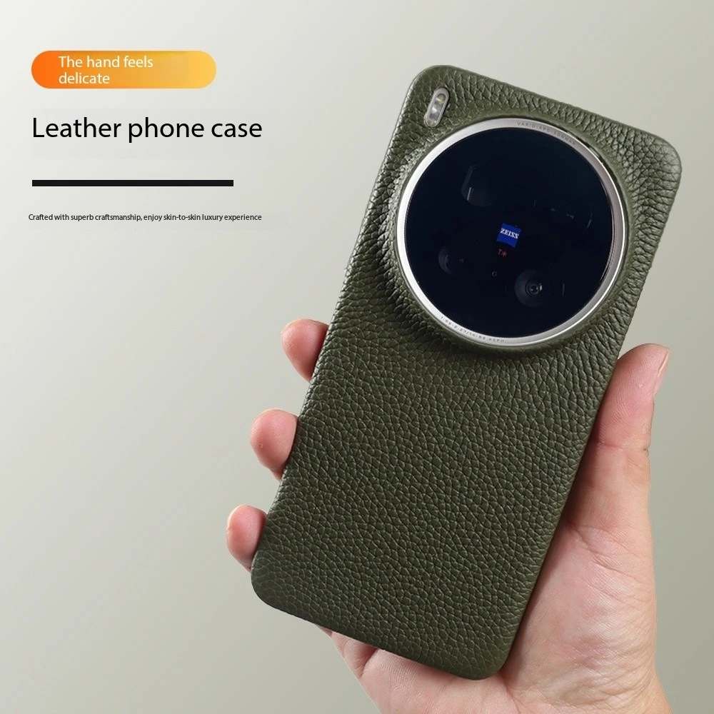 Genuine Leather Magnetic Shockproof Case with MagSafe - Premium Cowhide Protective Cover