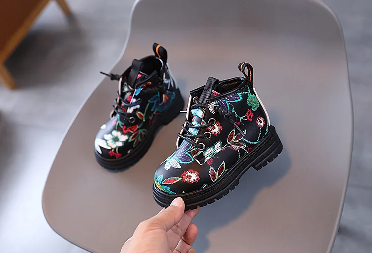 Children's Boys Girls Spring Autumn Print Kids British Style Casual Boots Soft Non-slip Wear-resistant Kid's Shoes_voghion.com