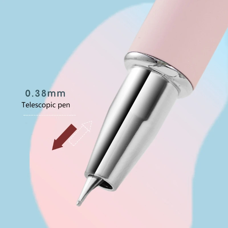 개폐식 만년필 0.38mm EF 피스톤으로 채워진 잉크 카트리지 학생 초급 서예 연습을 위해 부드럽게 쓰기