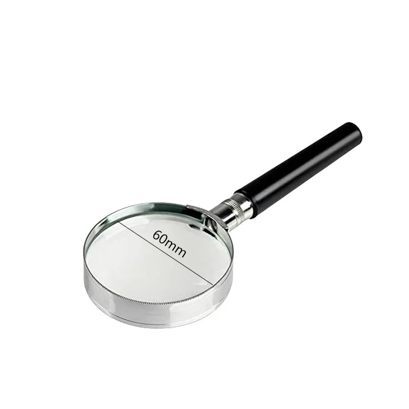 고화질 보석 감정 및 독서용 고급 휴대용 돋보기 클래식 5x 반금속 원형 60mm