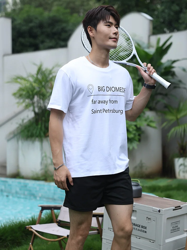 Men's Short Sleeve Pure Cotton T Shirt Breathable for Summer Leisure Sports Outdoor short sleeved t shirt short sleeve t shirt cotton t shirt