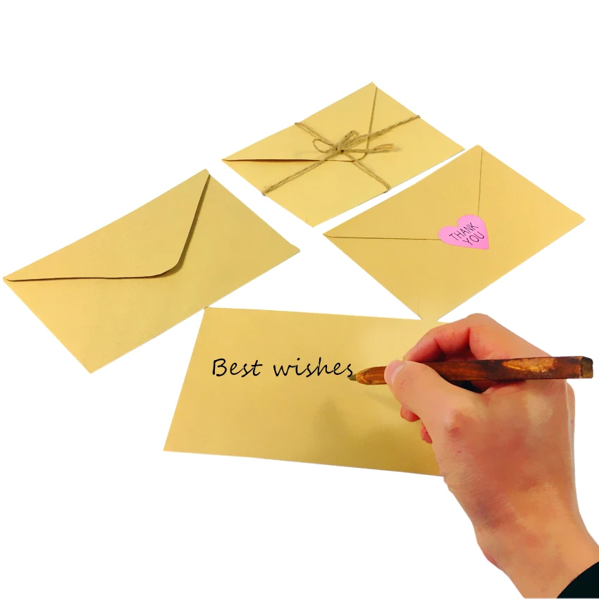 

50pcs 16*11cm Blank Envelope Clean Kraft Paper Triangle Holiday Wishes Greeting Card Gift DIY Student Stationery Paper Envelopes