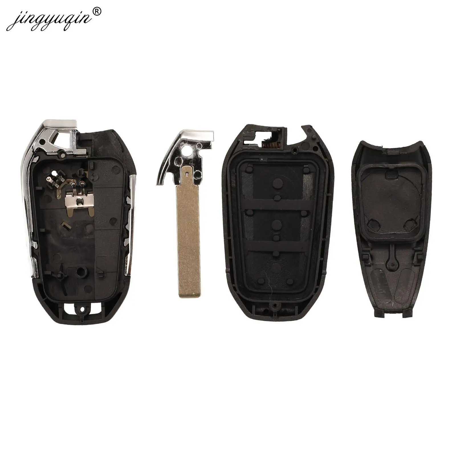 KUNIO Autosleutelhoes etui geschikt voor Peugeot 308 408 508 208 2008 3008 4008 5008 voor Citroen C1 C2 C3 Cactus DS3 DS4 DS5 DS6 accessoires TPU sleutelhanger afstandsbediening cover 3 toetsen rood