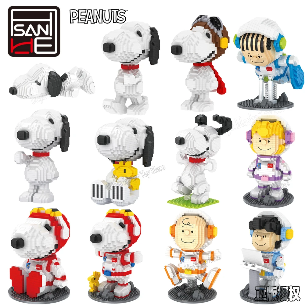 Genuine Peanuts Anime Snoopy Figures Kawaii Cartoon Building