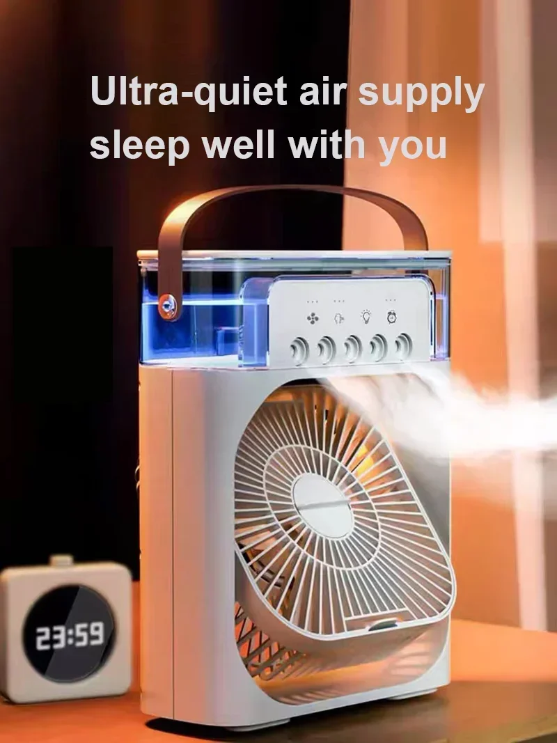 Description Picture 2 of itemPortable Humidifier Fan AIr Conditioner Household Small Air Cooler Hydrocooling Portable Air Adjustment For Office 3 Speed Fan