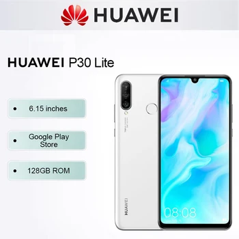 화웨이 P30 라이트 휴대폰, 안드로이드 128GB ROM, 6.15 인치, 24MP 구글 플레이 스토어 스마트폰, 글로벌 ROM 잠금 해제