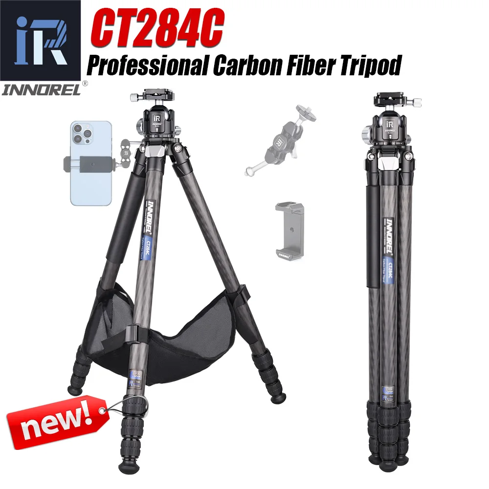 Фото Профессиональный штатив из углеродного волокна INNOREL CT284C, подставка для камеры для путешествий с каменной сумкой для цифровой зеркальной видеокамеры, нагрузка 20 кг №1