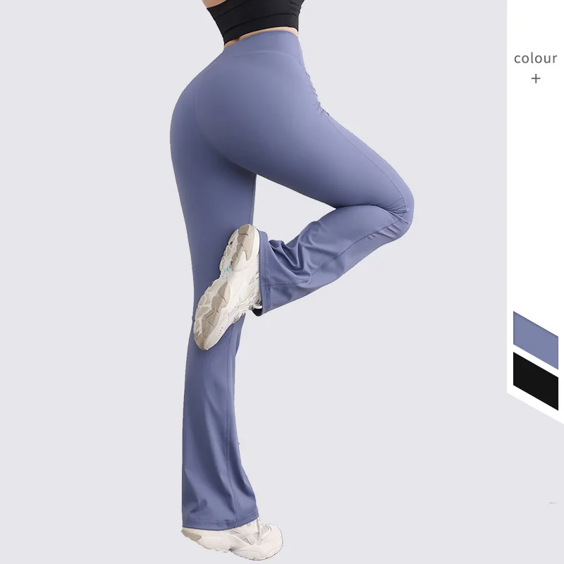 Women's Flare Leggings Solid Color V-shaped High-waisted Pants Fashion  Seamless Slim Sports Yoga Summer Cl… in 2023