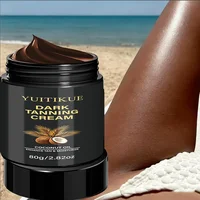 Crème accélérateur de bronzage foncé 80g, infusée à l'huile de noix de coco, favorise le bronzage naturel, hydratant, lotion corporelle pour le bronzage en plein air. 5