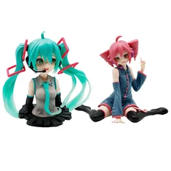 Hatsune Miku & Kasane Teto Joint Name Figurine - UTAU Vocaloid Sitting Anime Girl PVC Collectible (2PCS no box)