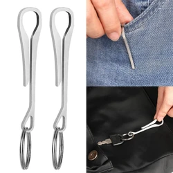 2PCS Multitools Stainless Steel Bag Waist Belt Hanging Clip Mini Metal Key Buckles Pocket Clips Carabiner Outdoor EDC Gadget