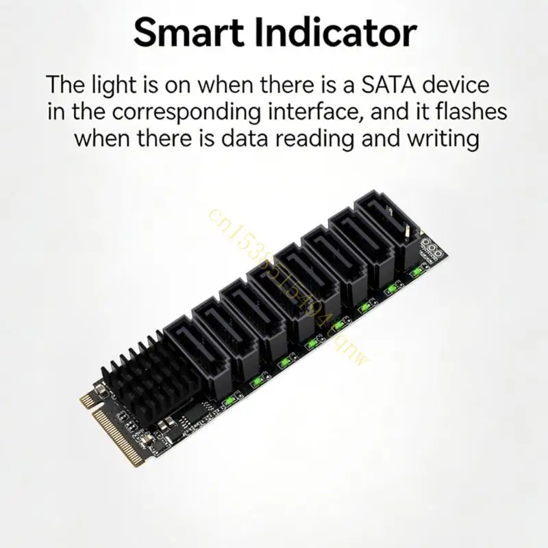 M.2 NVME PCIE-SATA3.0 6Gbps 하드 드라이브 확장 PCIE 어댑터 카드 알루미늄 방열판 6 포트 확장 카드 45BD