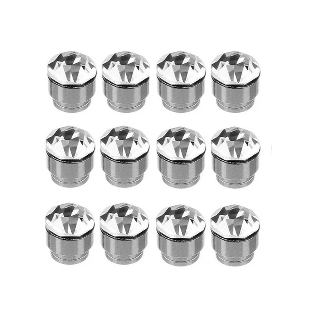 24Pcs/Set Round Crystal No Piercing Clip Earrings Magnetic for Women Men Ear Punk Jewelry Making Supplies Crafts Accessories 6