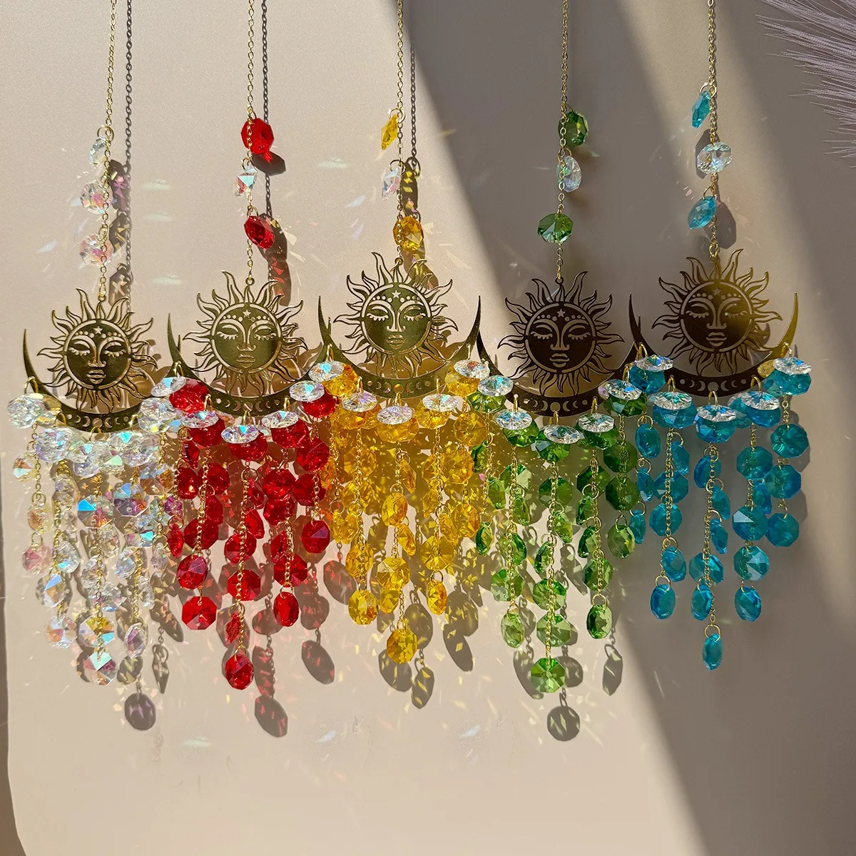 Flame Sun Crystal Sun Catcher Pendant Suncatcher Outdoor Garden Colorful Hanging Decoration Ornament Xmas Ornament Gift
