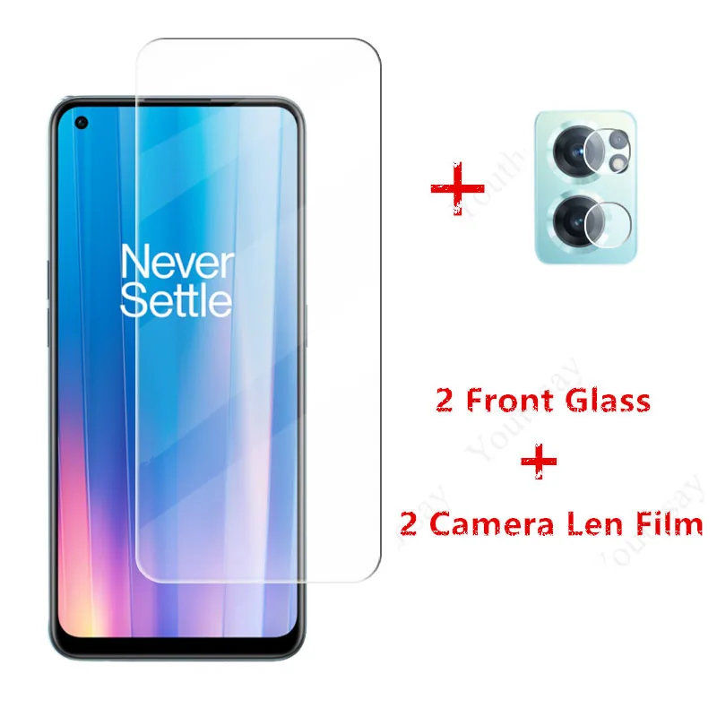 2Pcs Glass For Oneplus Nord Ce 2 5G Tempered Glass For Oneplus Nord Ce 2 Phone Lens Film Screen Protector For Oneplus Nord Ce 2