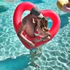 Inflatable Heart Shaped Swimming Ring Hot Selling Overwater Love Floating Raft Toys Leisure Vacation Photography Lifebelt 2