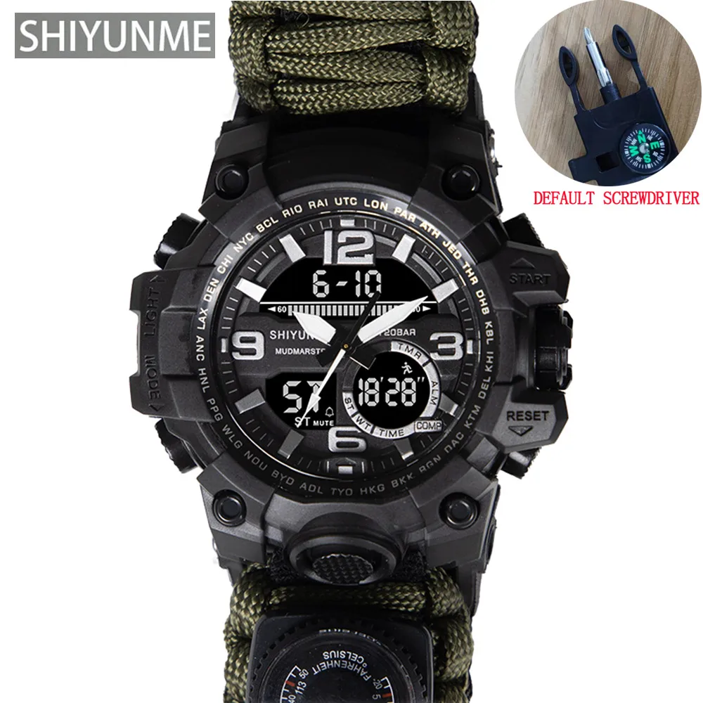 SHIYUNME Military Digital Watch Men Waterproof Outdoor Sport Men Watches Compass Electronic Chronograph relogio masculino 