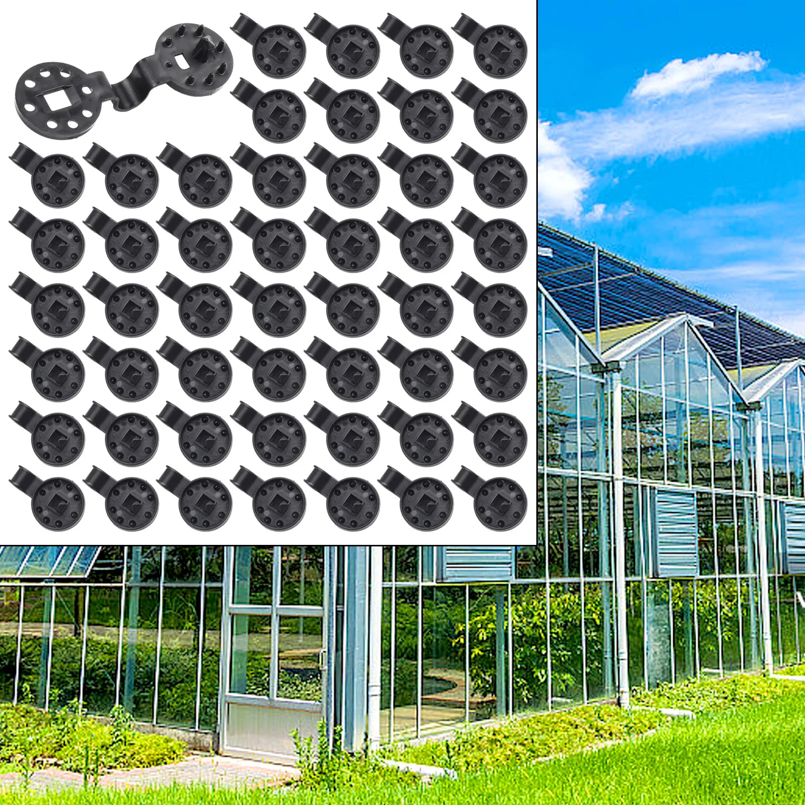 50pcs Sun Shade Net Cloth Plastic Clips Sturdy Heavy Duty Lock Grip Fix Clamp Net Hook Holder Breeding Greenhouse Accessories