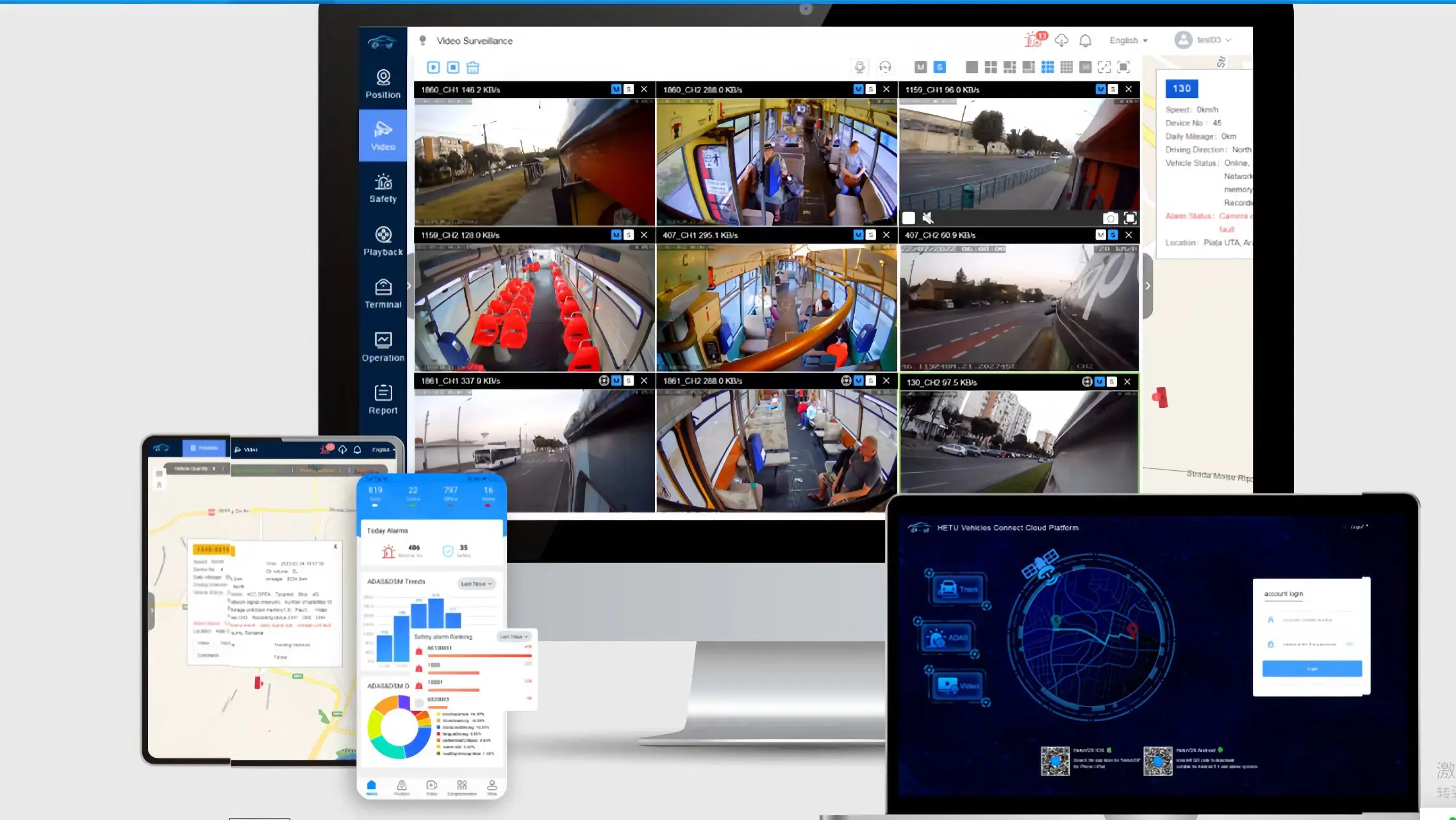 360AVM 피쉬아이 3D 카메라 비디오 레코더 ADAS DSM AI MDVR 8채널 4G GPS WiFi 올인원 안전 운전 모니터링 시스템 트럭