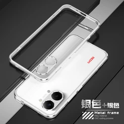 Aluminum Alloy Metal Bumper Case with Heat Dissipation & Shockproof Edge Protection - Poco X8 Pro (Silver)