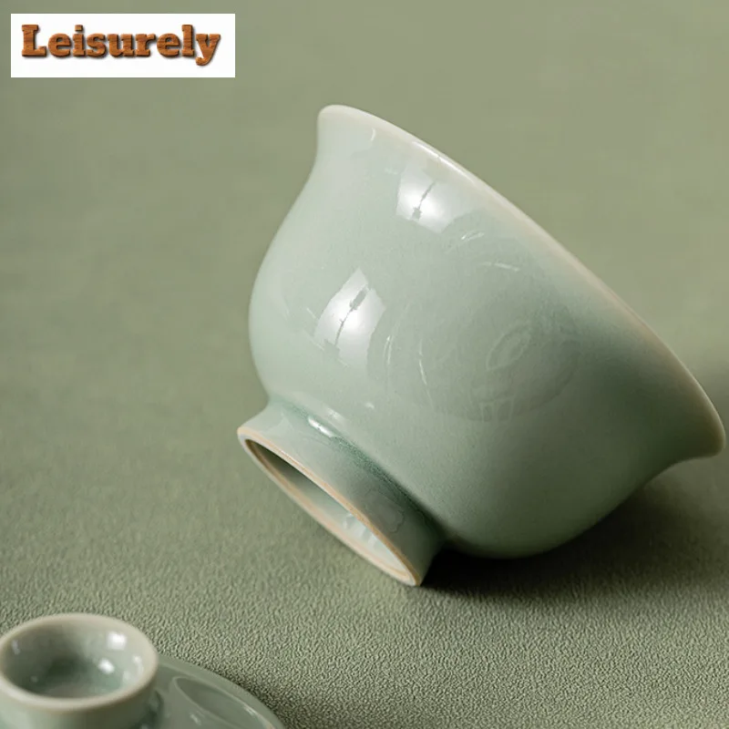 110ml Beixitang Vintage Alum Red Galze Ceramic Gaiwan Handamde Sancai Hand Held Tea Tureen Tea Maker Cover Bowl Service Gift