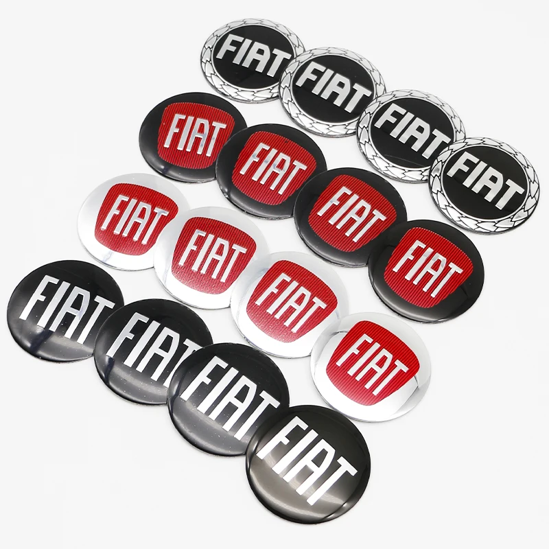 56mm 3D car emblem Wheel Center Hub auto Rim refit dust-proof badge covers sticker styling accessories 4pcs For FIAT