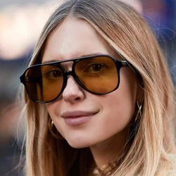 Luxury Pilot Sunglasses Men Women Vintage Oversized Aviator Sun Glasses Unisex Fashion Black Driving Shades UV400