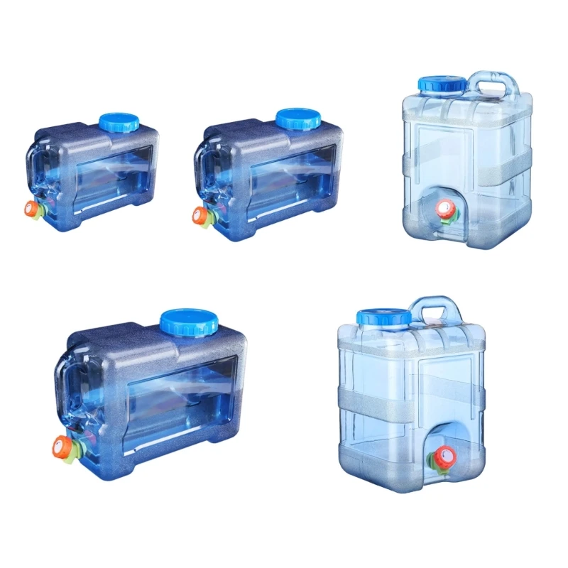 

Camping Water Plastic Clear Water Container Large-caliber Outdoor Water Bucket with Tap Water Storage Tanks