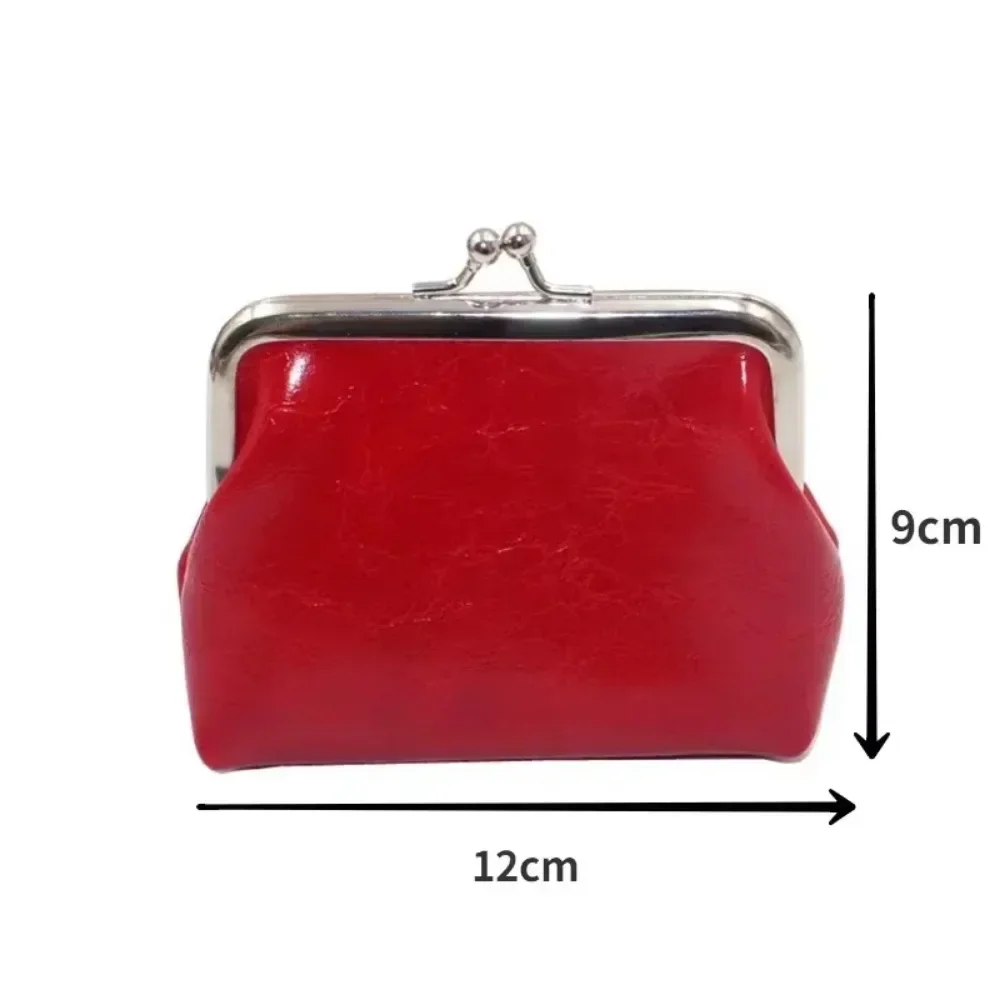 2023 New Women's Money Bag Plush/Oil Wax Leather Wallet 4-inch Buckle Mini Wallet Lipstick Storage Bag Women's Wallet 6