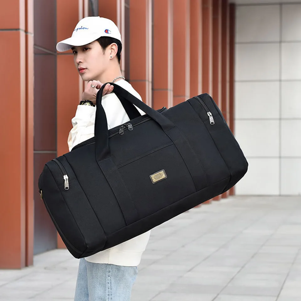 Large Capacity Canvas Men's Handheld Travel Bag Korean Edition High Quality Foldable Boarding Luggage Bag For Business Travel