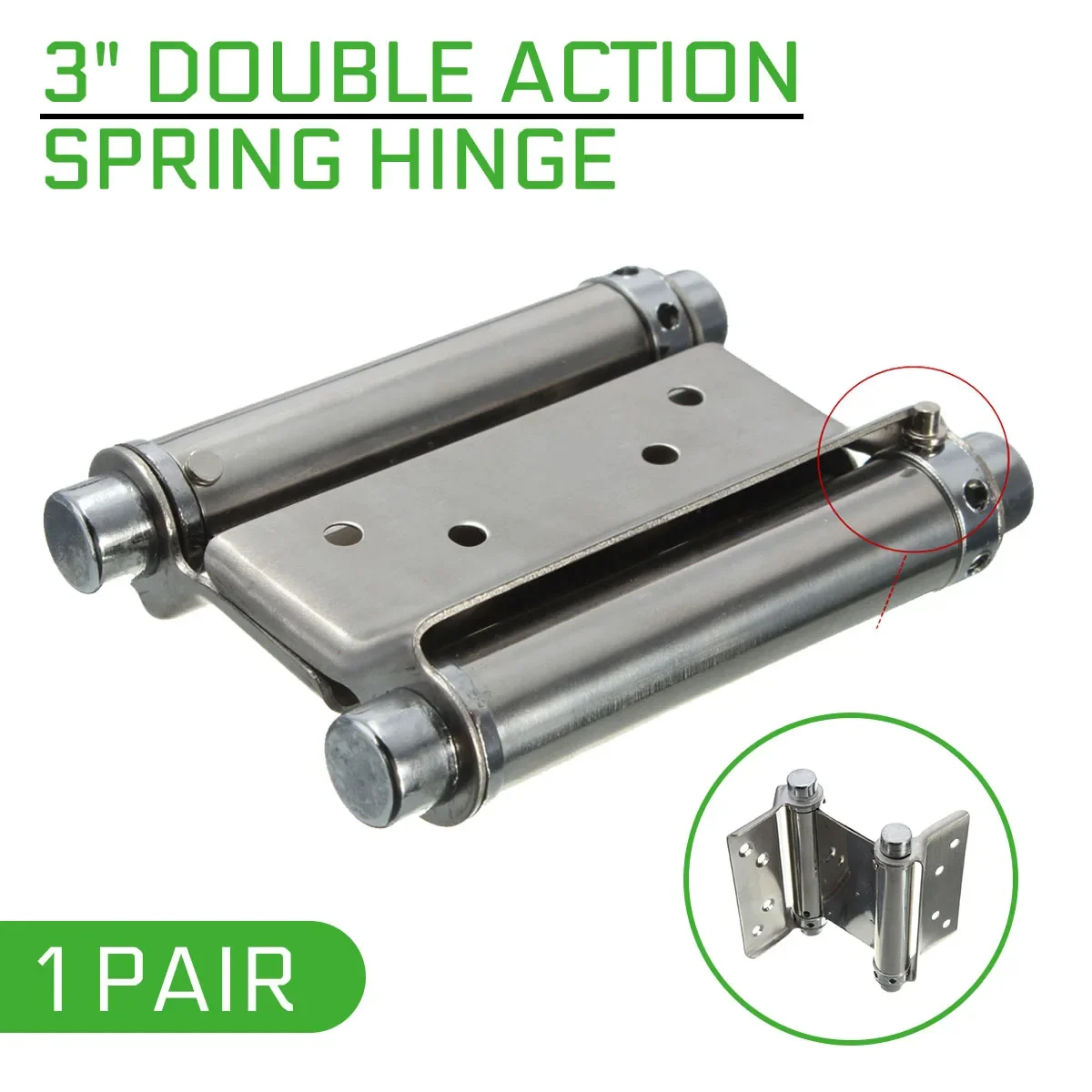 

2Pcs 3 Inch Double Action Spring Hinge Cafe Saloon Door Swing Door Stainless Steel Hinge Suitable for Door Thickness: 2.5-3.5cm