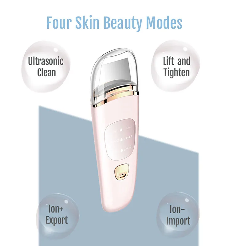 Ultrasonic Skin Scrubber Deep Facial Cleanser Acne Blackhead Remover Peeling Cavitation Beauty Instrument