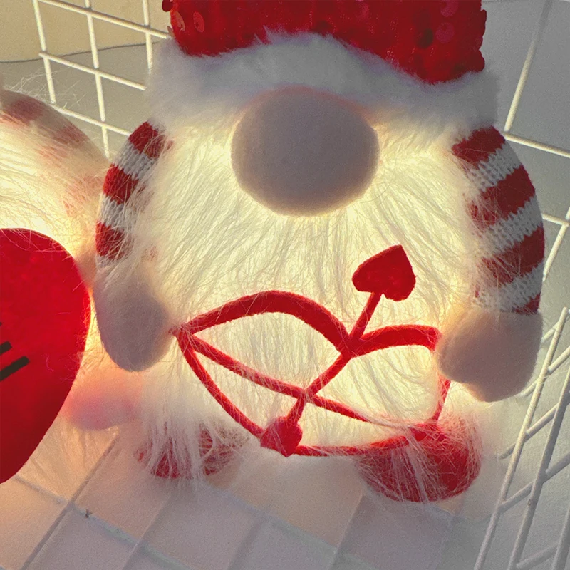 Valentines Day Led Glowing Faceless Gnome Plush Doll Wedding Christmas Party Home Decoration Ornament Gift for girlfriend women