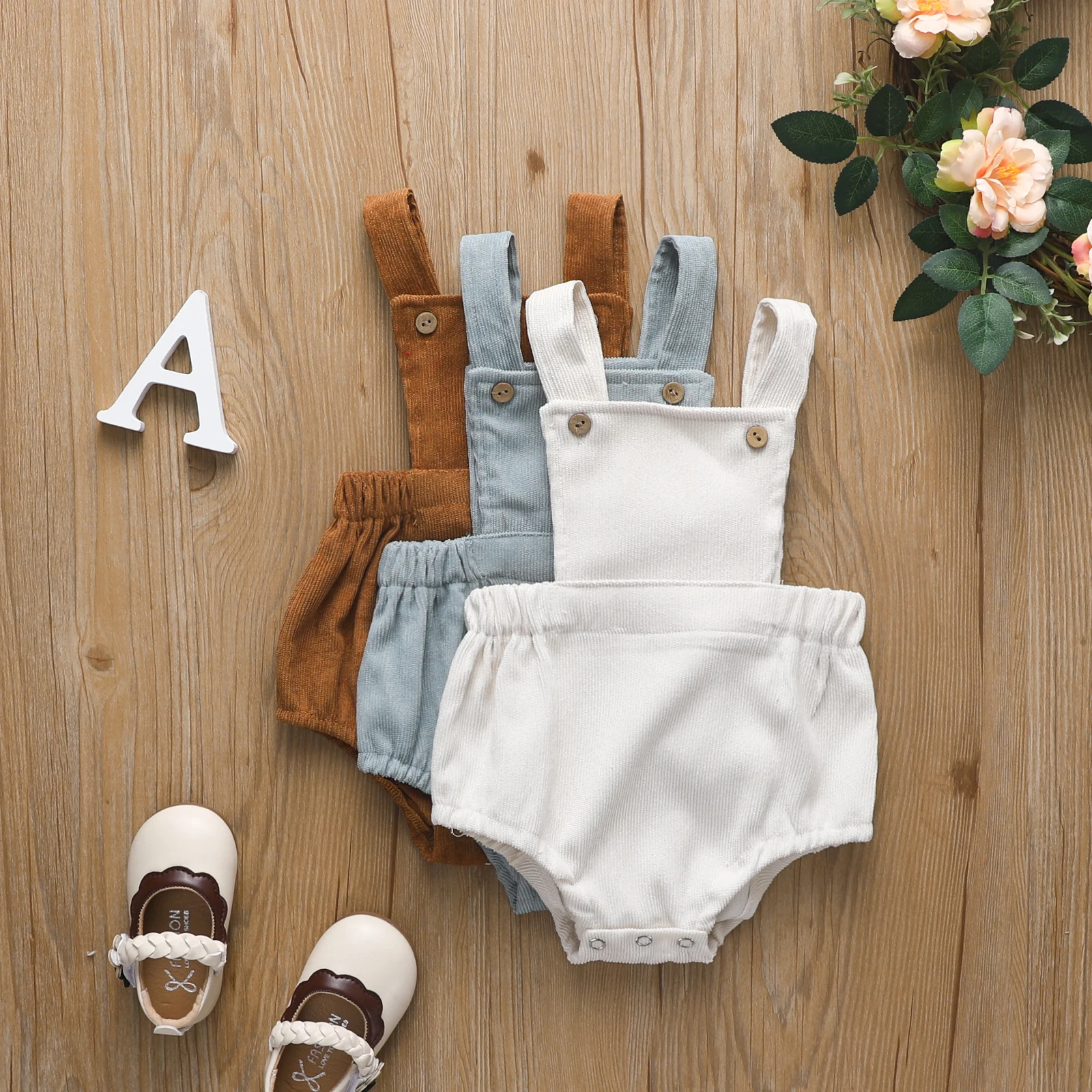 Summer Solid Infant Baby Boys Girls Bodysuit Sling Sleeveless Snap Jumpsuit Strap Clothes Citgeett baby romper