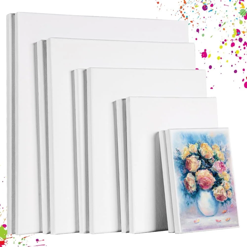 Pure Cotton Triple Primer White Blank Canvas, Suitable for Watercolor, Watercolor, Handicrafts, and Casting Art 4Pcs