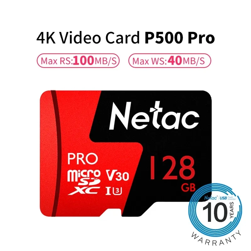 Netac Pro ũ SD SDXC ī, P500, 256GB, 128GB, 64GB, TF ī, U3 V30, ִ 100 MB/s, 32GB, 16GB, U1 ǻ  ڵ