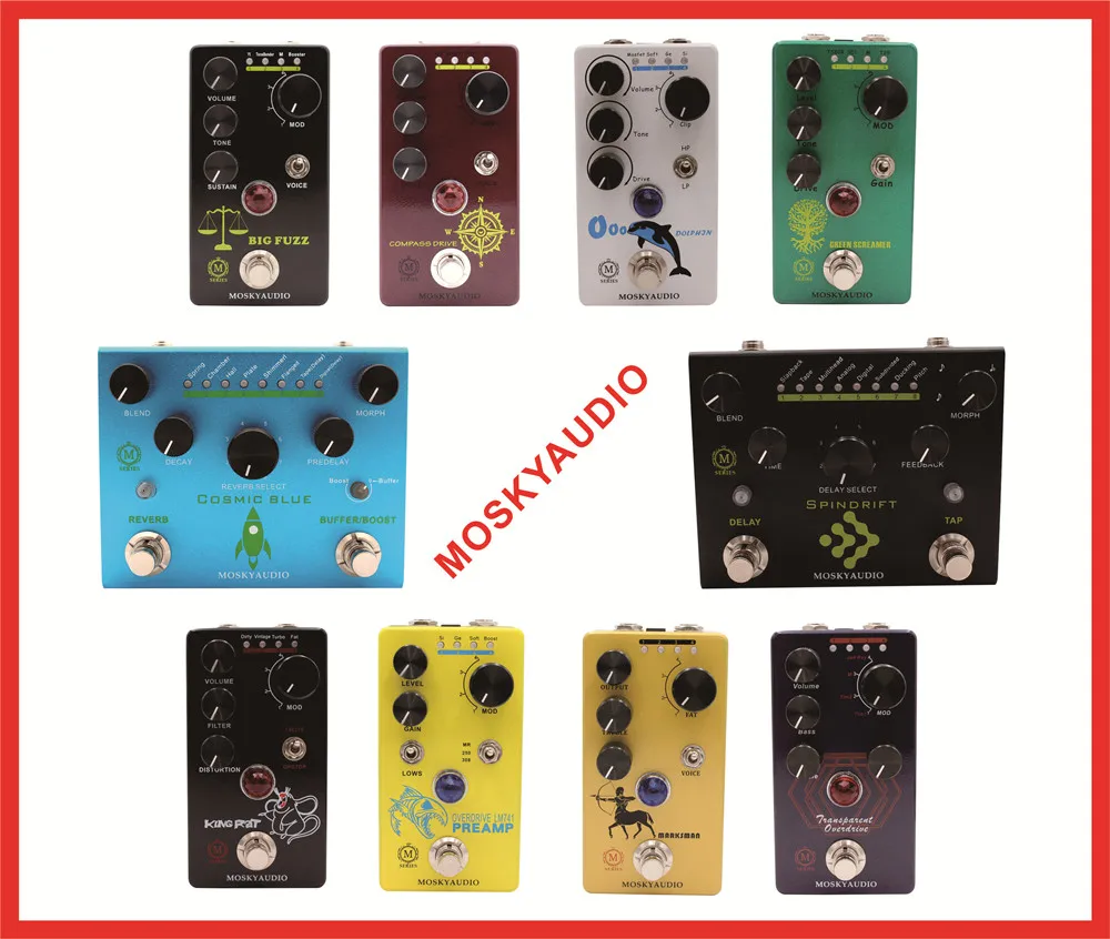 NEW MOSKYAUDIO MSERIES Guitar Bass Effects Pedal Reverb Dirve Delay