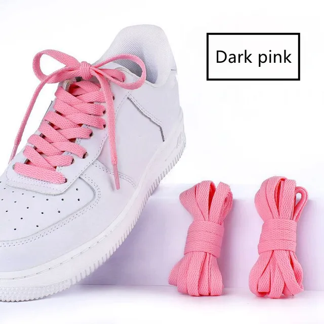 36Colors Flats Shoelaces For Air Force Tennis Shoe Laces Sneaker White Black Canvas Men Women Shoelace Basketball Shoes Strings Dark pink