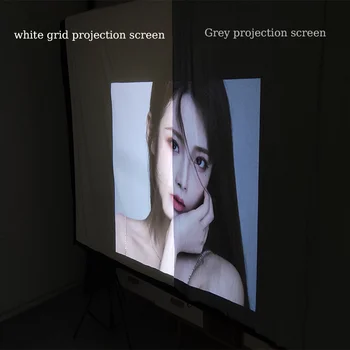 ZHNUWIE Projector Screen White Grid Anti-Light 16:9 Projection Screen For Home 72 84 100 120 133 Inch Portable Reflective Cloth 3