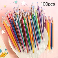 48/100pcs/set Multi-color Gel Pen Refills Painting Drawing Glitter Highlighters Cute Pens Art Markers School Office Supplies 1
