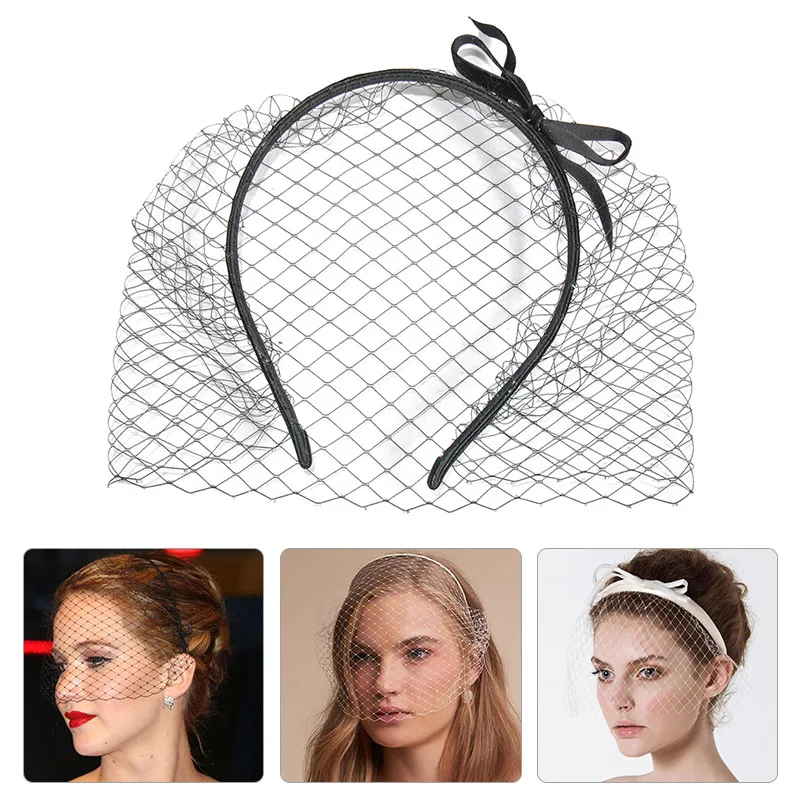 Elegant Birdcage Veil Face-Covering Headband Retro Brides Cover Face Net Mask Hair Jewelry Wedding Party Dress Hair Accessories