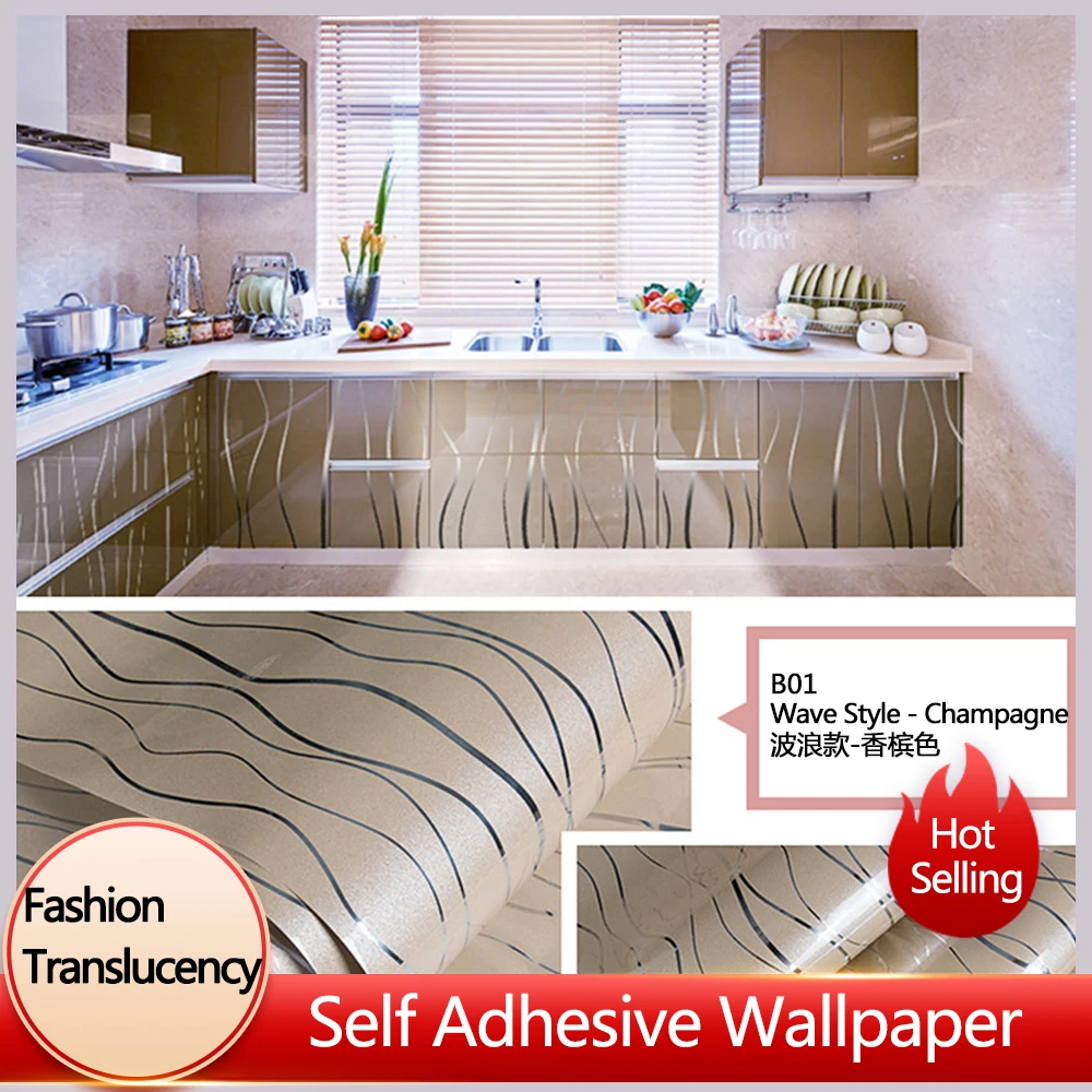 Cozinha à Prova de Óleo e Adesivo Impermeável Pvc Autoadesivo Wallpaper Laser Pattern Effect Home Renovation