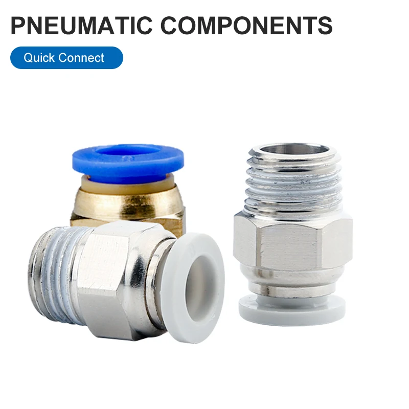 

PC Air Pneumatic Fittings Quick Connector 10mm 8mm 6mm Thread 1/4 "1/2" 1/8 "3/8 Plastic Quick Connector Pipe