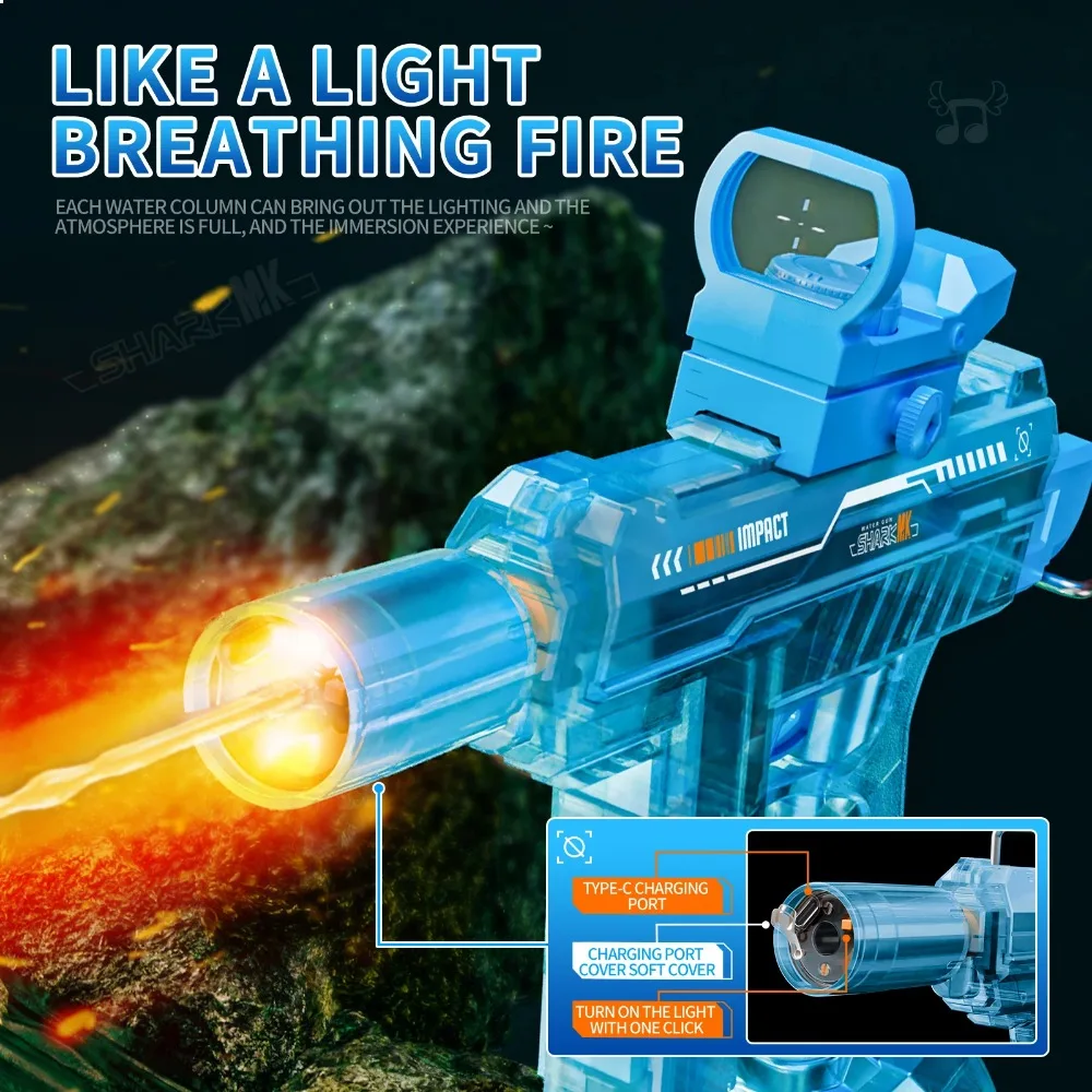 Automatische uzi waterpistool met verlichte led geluiddemper_voghion.com